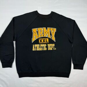 Vtg Army Athletic Department Mens Crewneck Sweatshirt Sz Large 90s USA Black C6
